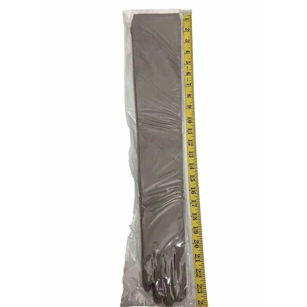 Women’s Long Taupe Gloves Opera Party One Size